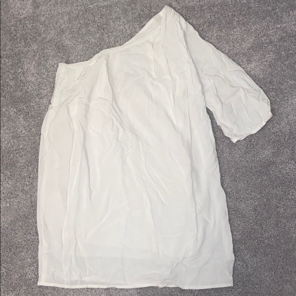NWT white cotton one shoulder mini dress